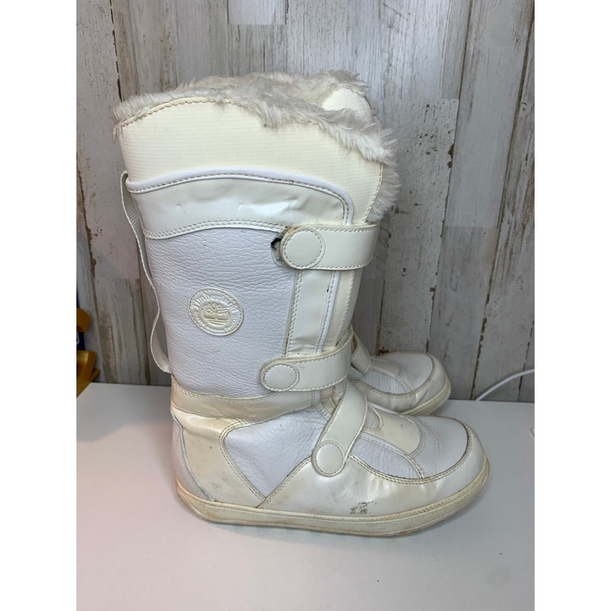 Timberland Mukluk Tall Snow Boots Men's Size 7 Ivory Faux Fur Lined
