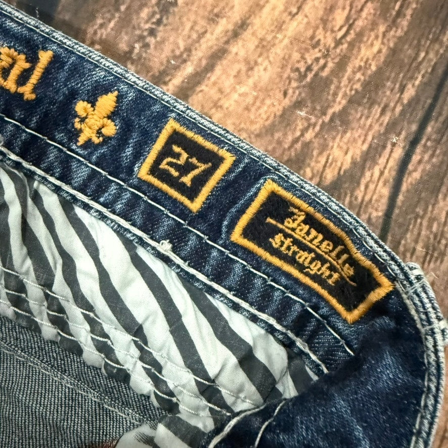 Rock Revival Janelle Women's Straight Jeans Size 27 Blue Medium Wash