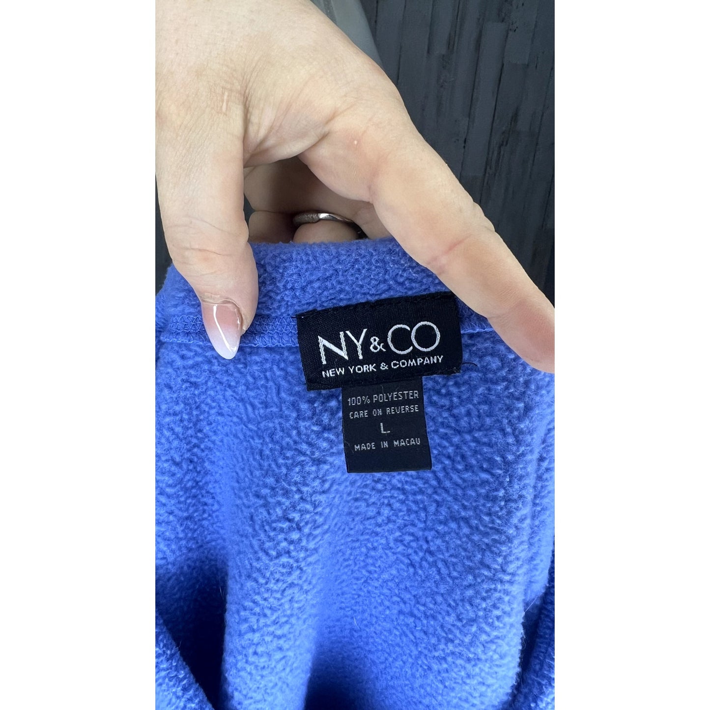 NY & CO Women's Blue V-Neck Pullover Sweater Size Large Long Sleeve