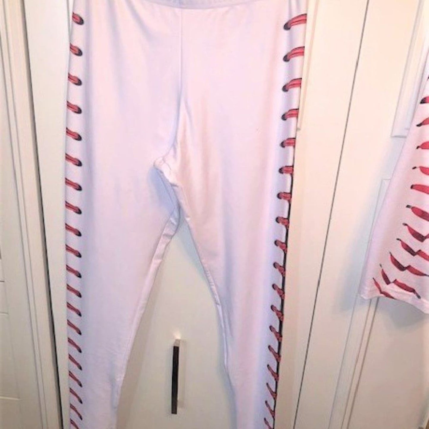 Set 2 Baseball stiches leggings/tank top NWOT