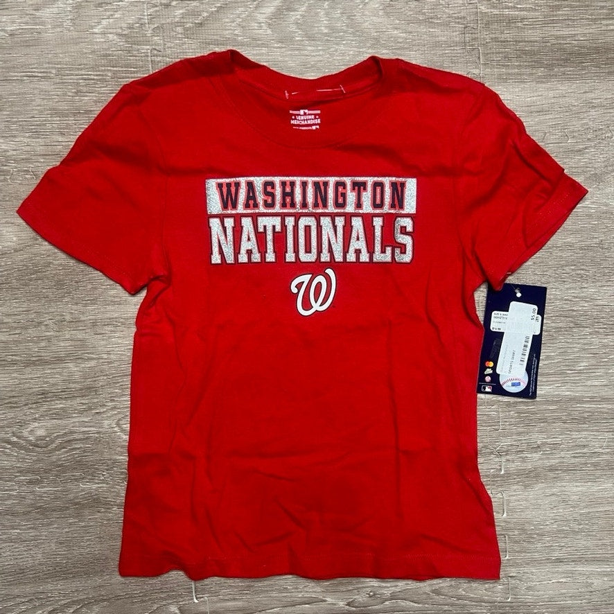 NWT Washington Nationals Youth Red Graphic T-Shirt MLB Baseball Size Small