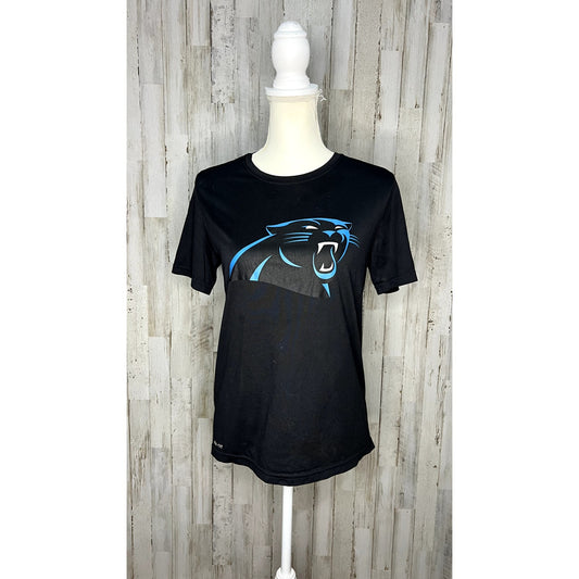 Nike Youth Large Carolina Panthers Black Logo Essential Short Sleeve T-Shirt