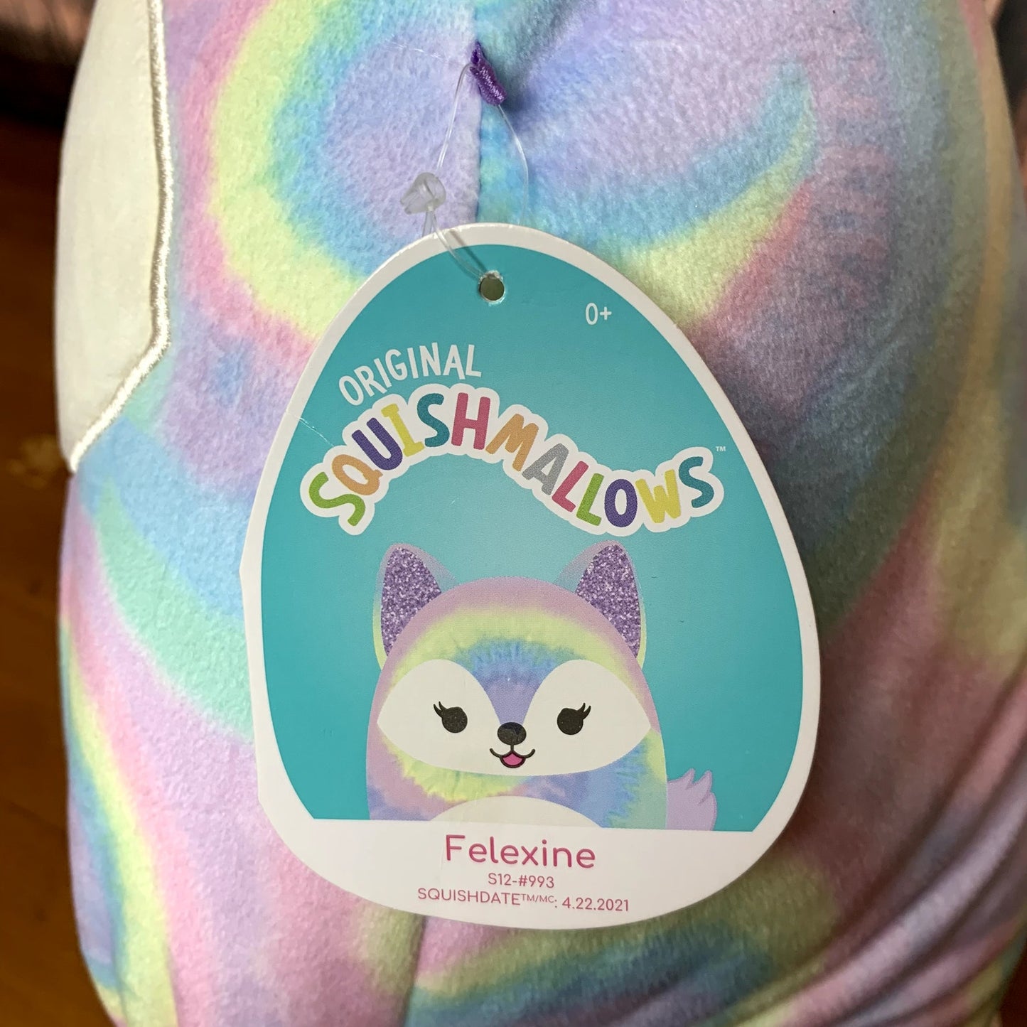 NWT Squishmallows Felexine the Fox Pastel Tie-Dye Plush w/Tag