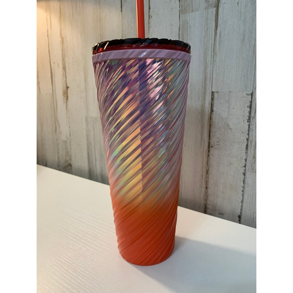 Starbucks Sunrise Swirl Venti Cold Cup Tumbler 24oz w/ Straw