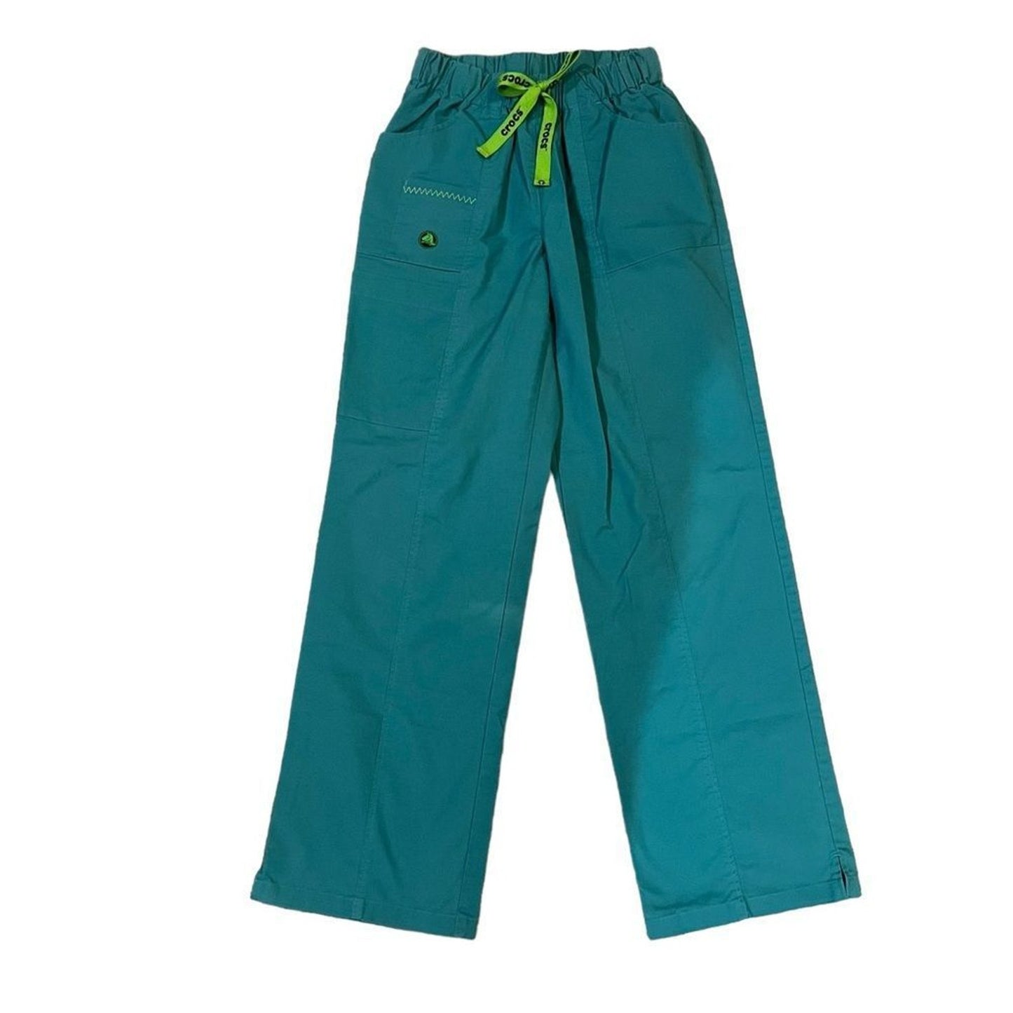 Crocs Medical Apparel Scrub Pants Unisex Small Green Petite Elastic Waist