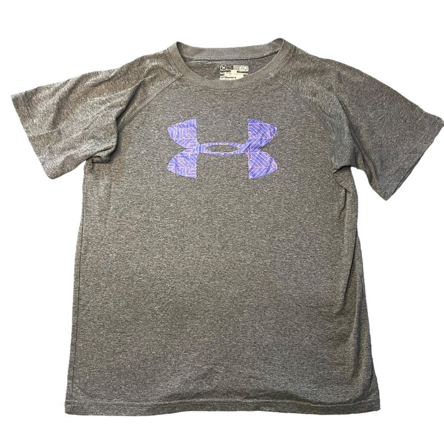 Under Armour Youth Medium Gray Short Sleeve Heatgear Activewear T-Shirt