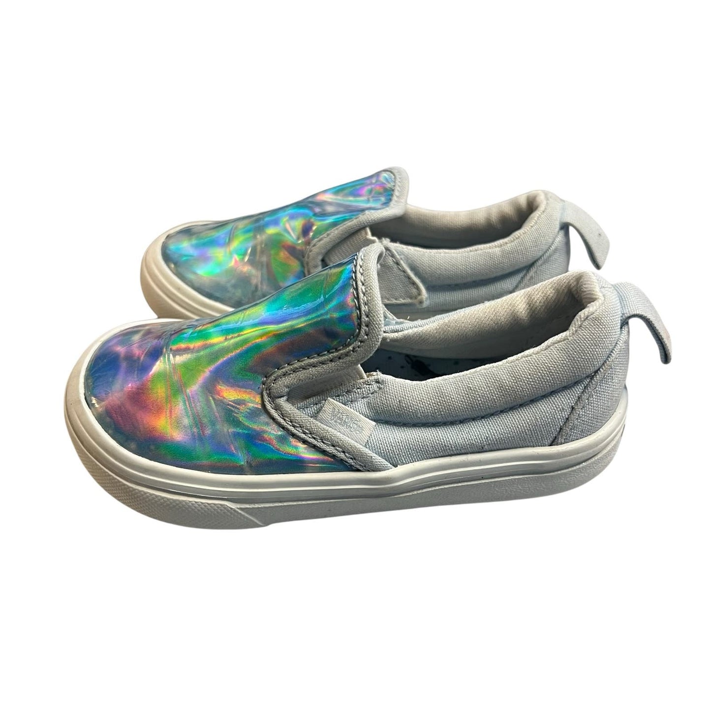 Vans Autism Acceptance ComfyCush Slip-On Blue Sneakers Iridescent Toddler Size 7.5