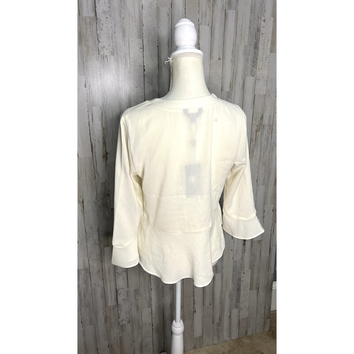 NWT Frye Women's Lace-Up Bell Sleeve Blouse Ivory Size Small Casual Spring