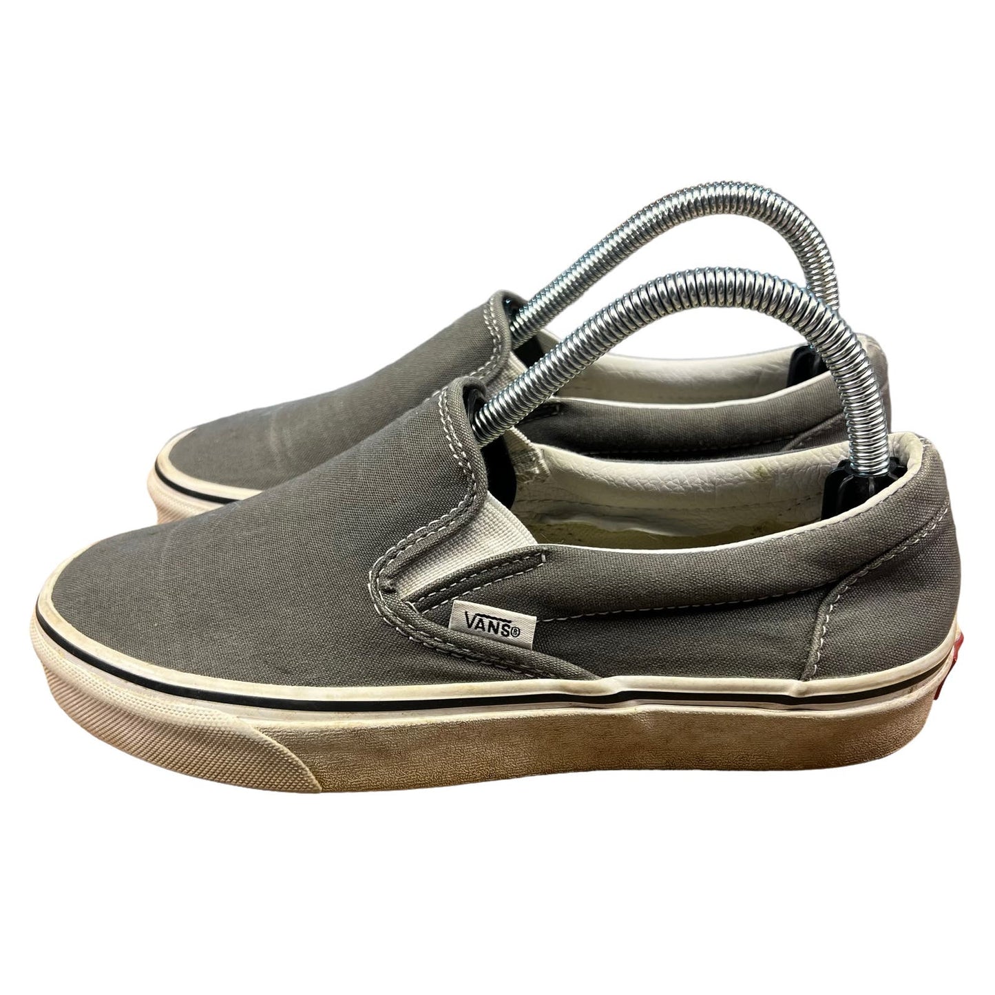 VANS Classic Slip-On Charcoal Gray Unisex Canvas Sneakers Men's 6.5/Women's 8.0