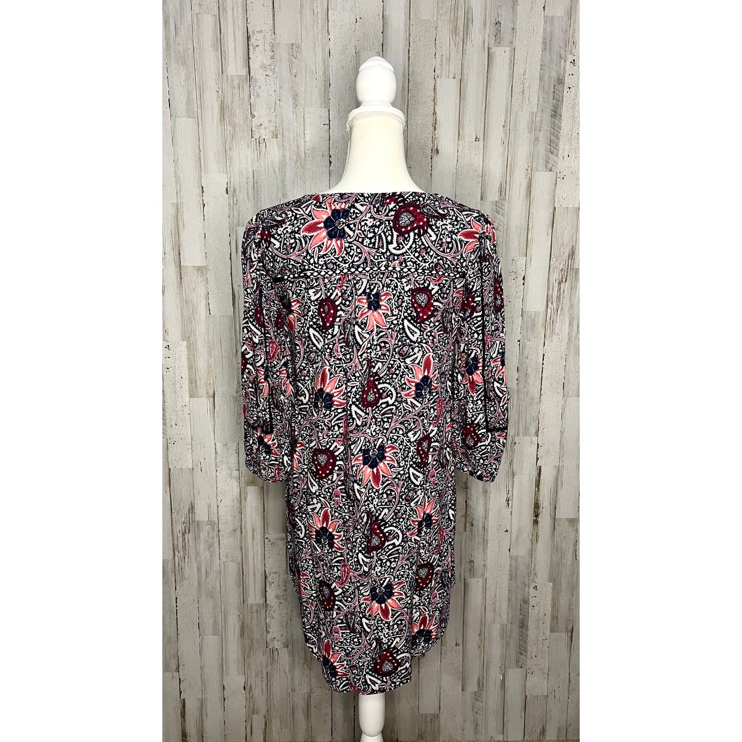 Lucky Brand Paisley Bell Sleeve Mini Dress Women's Small Multicolor Boho Chic