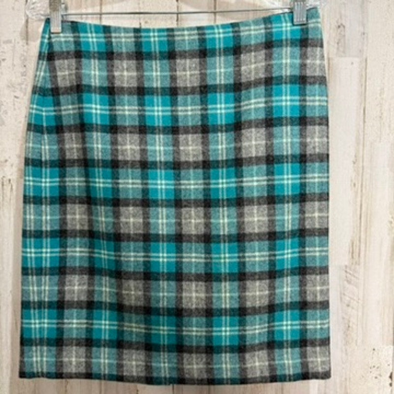 Talbots Women's Plaid Wool Blend Knee Length Skirt Size 2