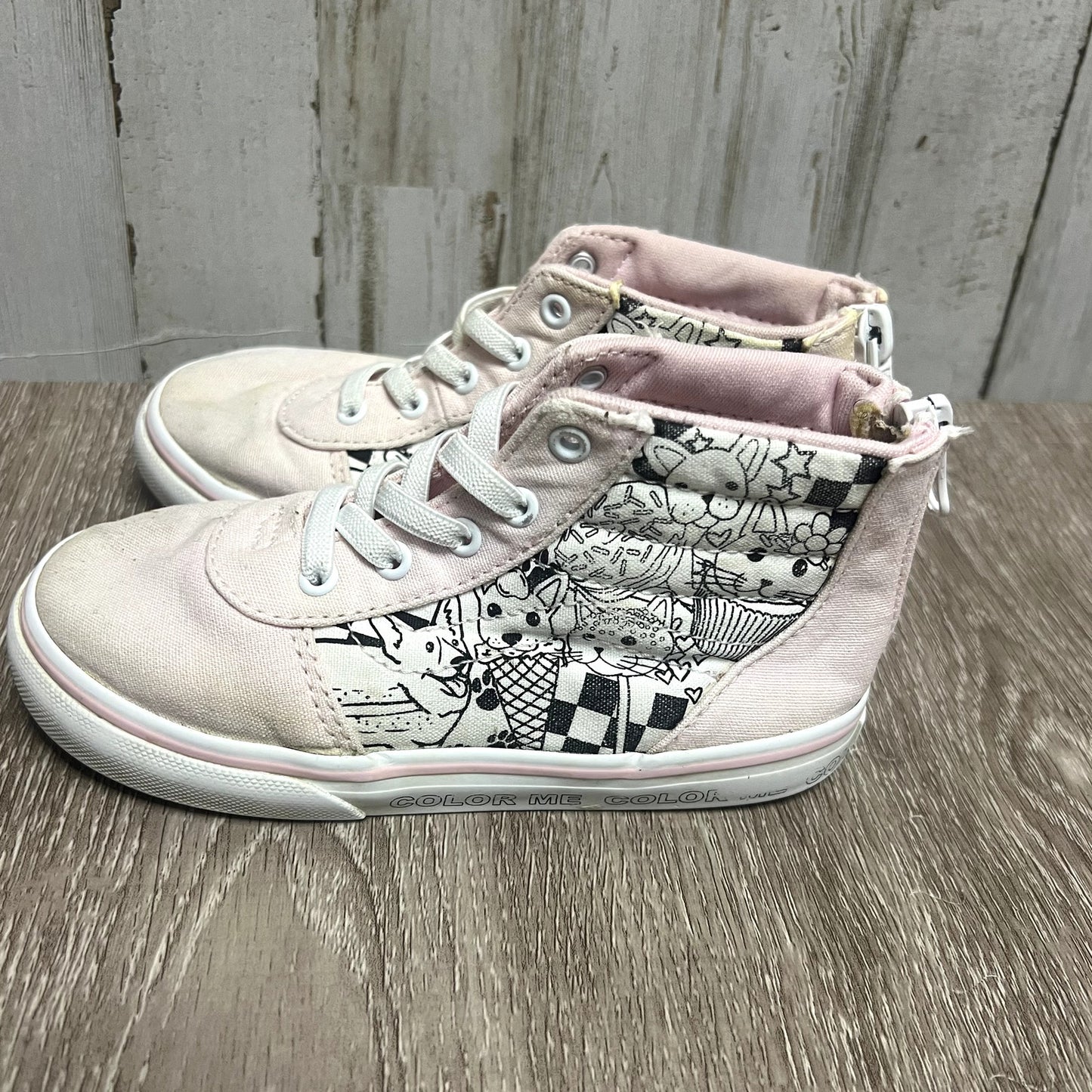 Vans Color Me High Top Sneakers Pink Toddler Size 10 Playful Print