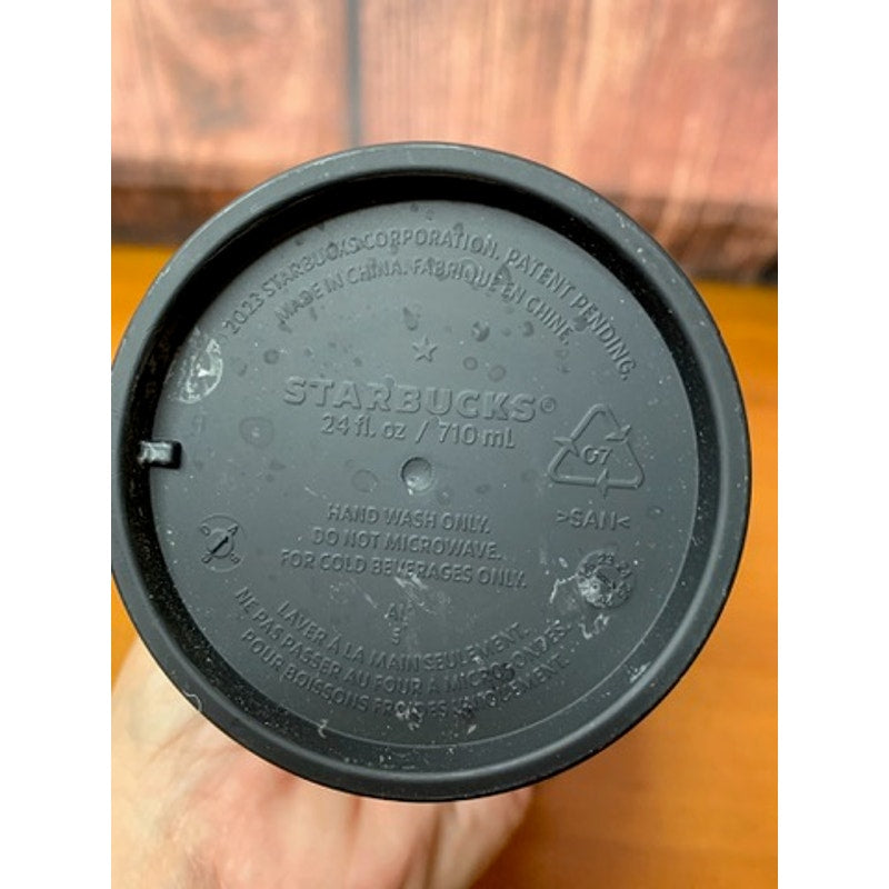 Starbucks Matte Black Faceted Tumbler 24 oz w/ Lid & Straw