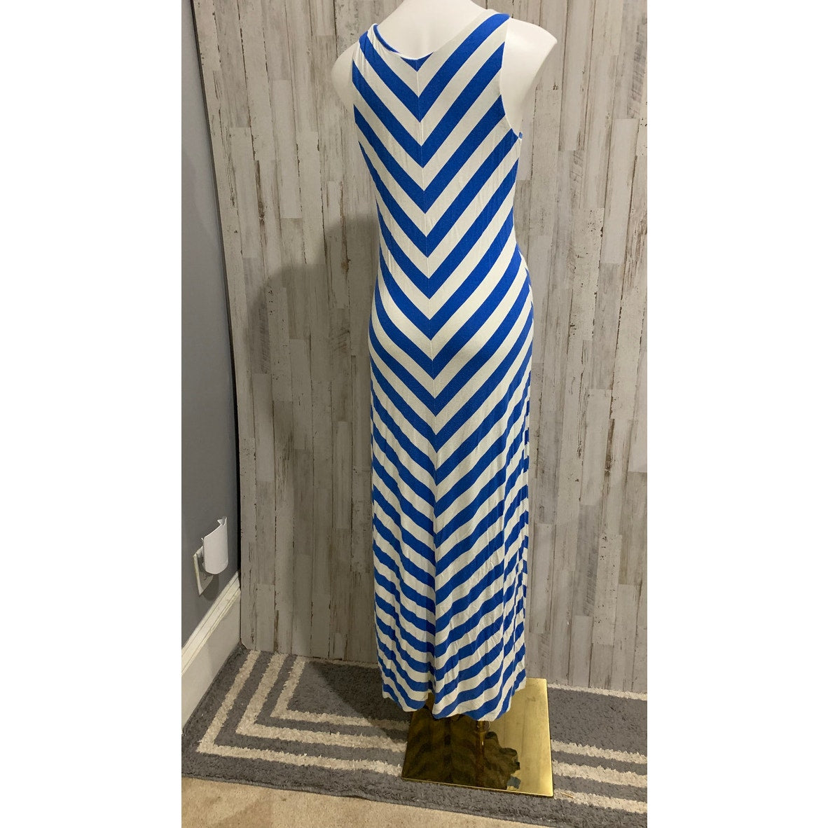 Tommy Bahama Maxi Dress Womens Small Blue & White Chevron