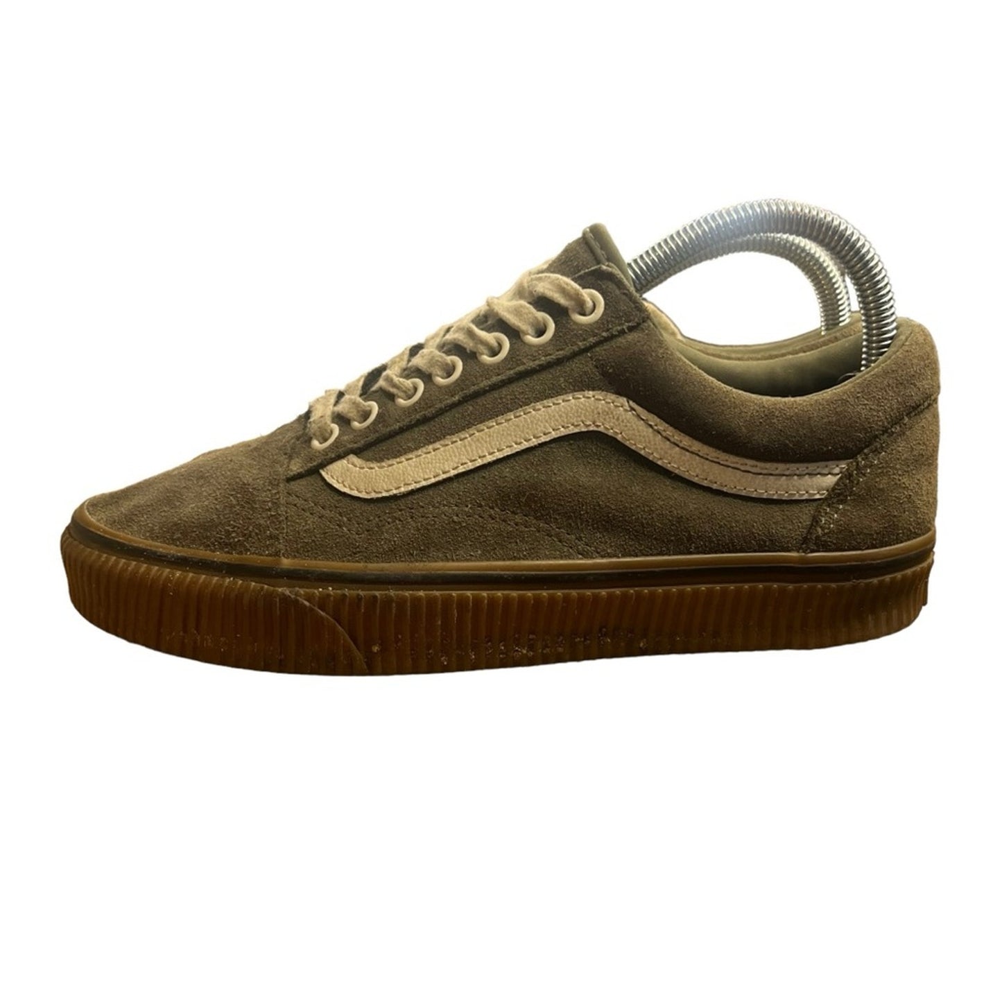 Vans Old Skool Skate Shoes Olive Green/White Gum Sole Low Top Men's 6.5