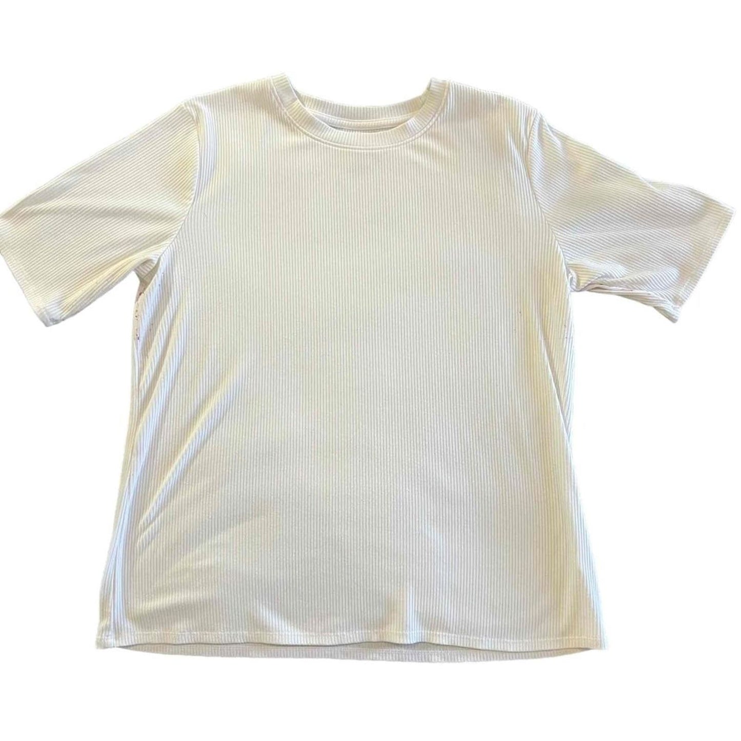 Simply Vera Vera Wang White Short Sleeve Ribbed Crew Neck T-Shirt Size XXL