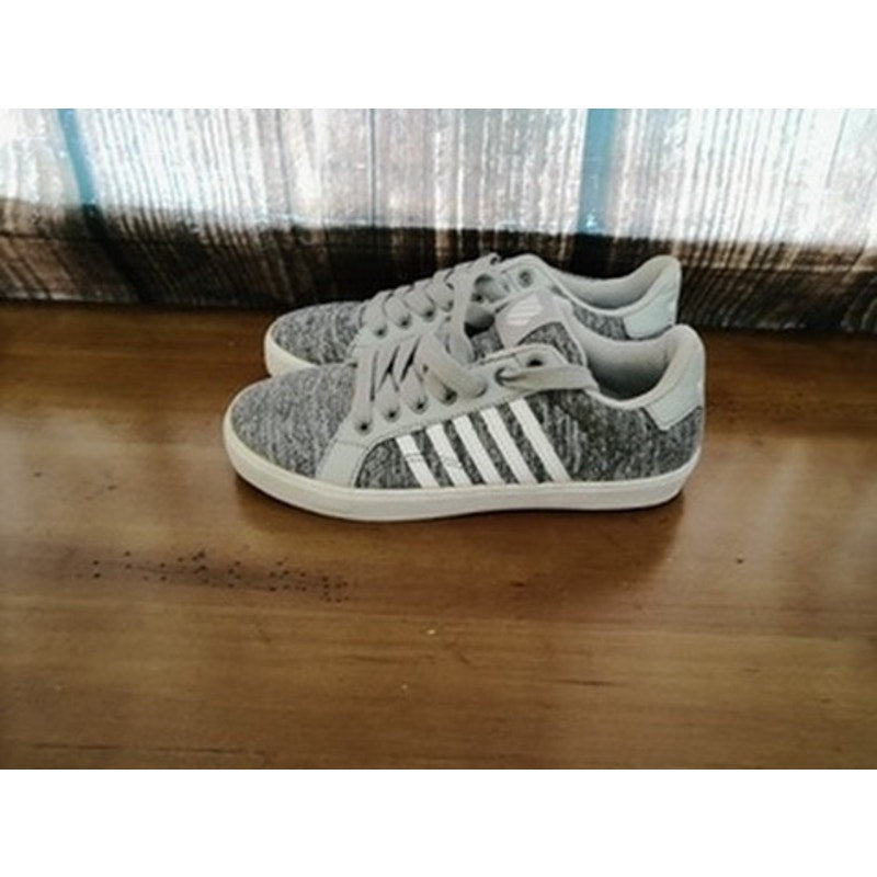K-Swiss Court Tiebreak II Gray White Lace-Up Shoes size 3.5