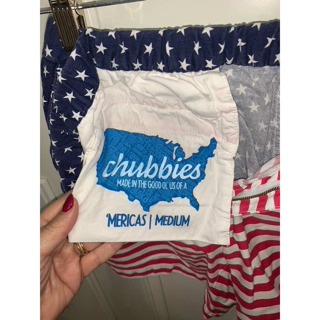 Chubbies Men's Bermuda Shorts Medium American Flag Patriotic Casual Summer