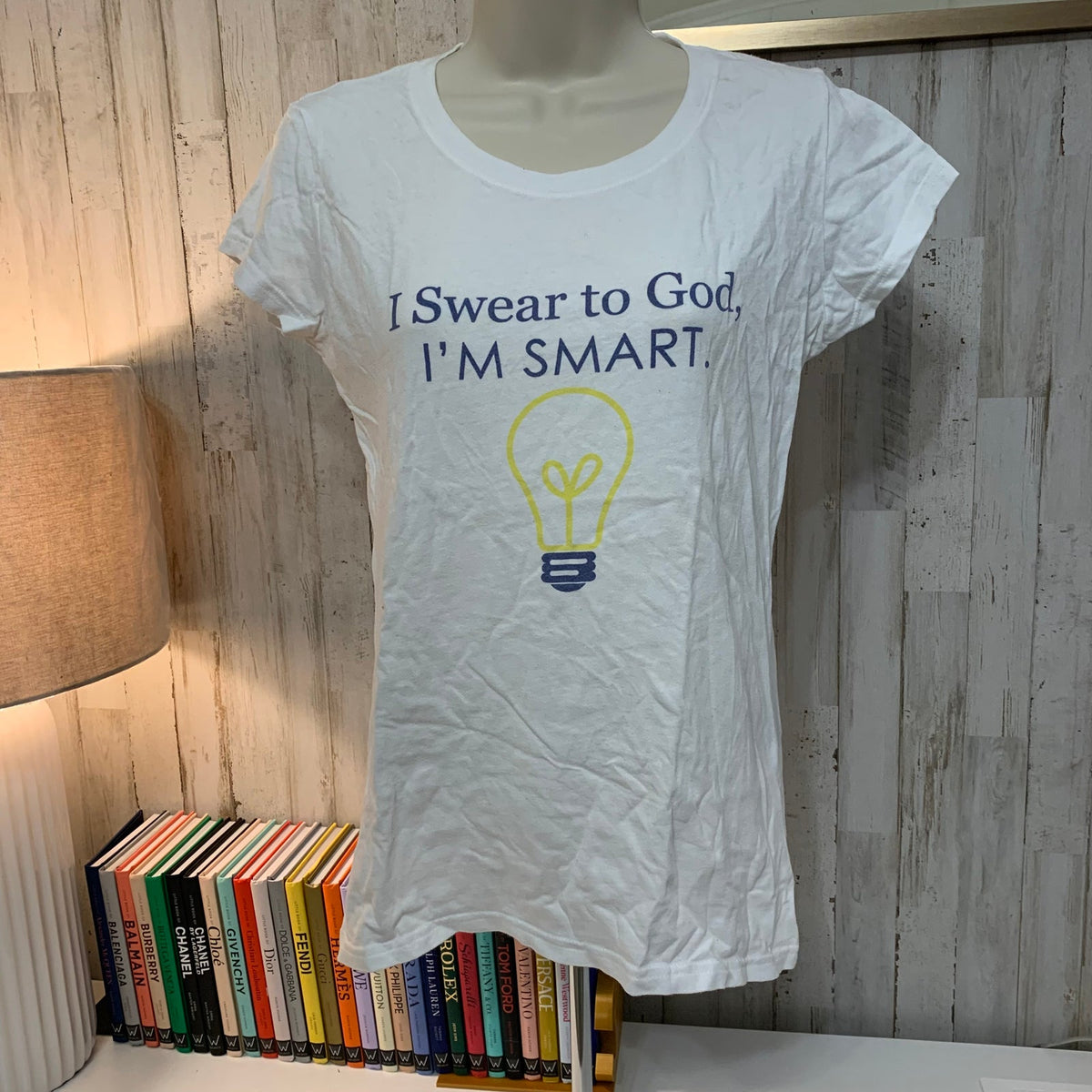Boxercraft I Swear to God I’m Smart White Graphic Tee Size Large