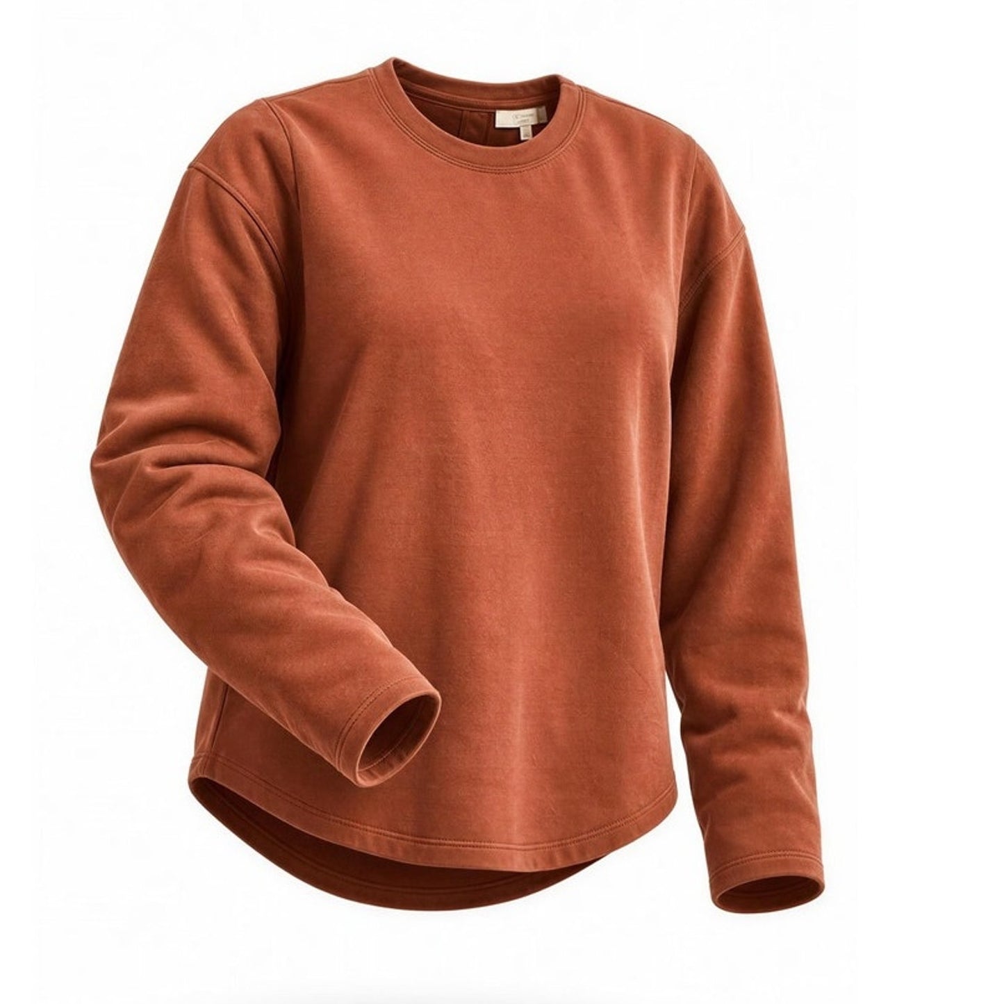 Athleta Top Womens 2XS Rust Brown Long Sleeve Crew Neck Performance Knit