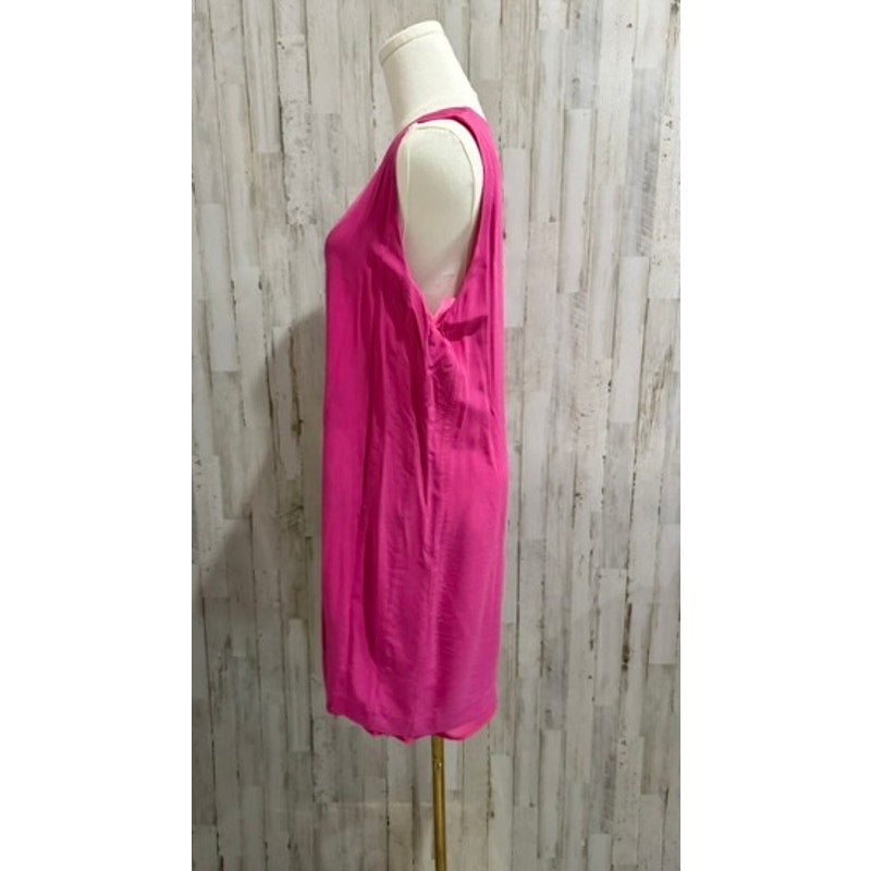 Cynthia Rowley Dress Women's Size 12 Pink Silk Sleeveless Shift Sheath Knee