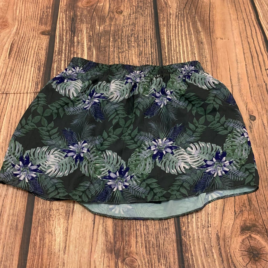 Mossimo Green Purple Floral Flounce Skirt Size Large