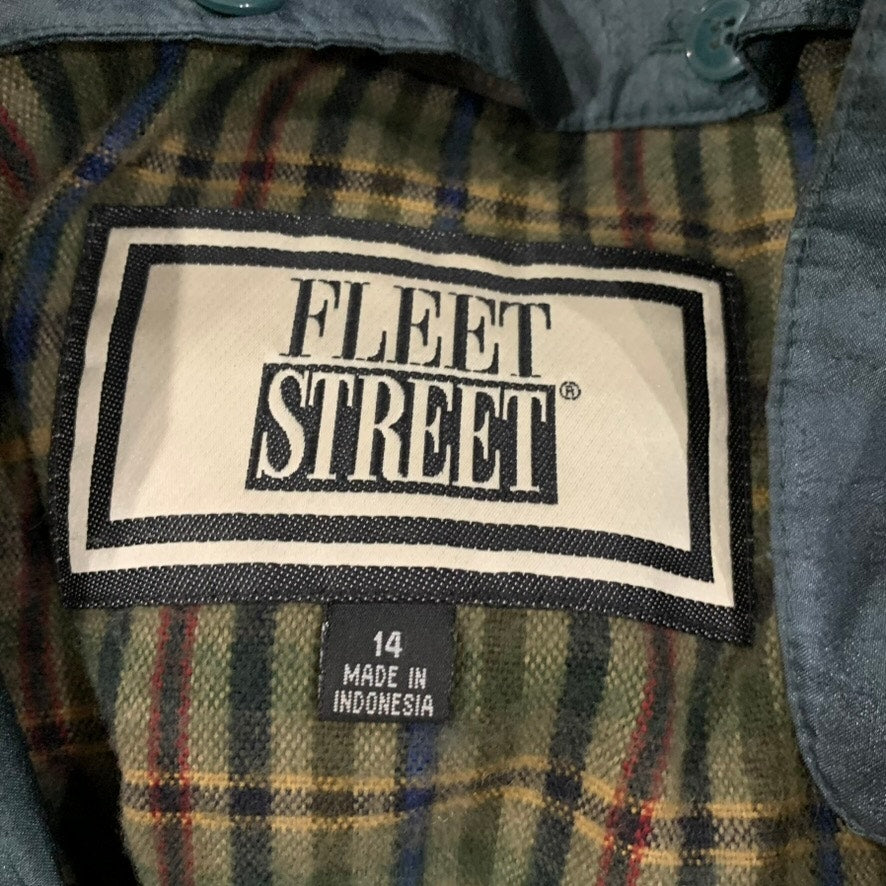 Fleet Street Womens Hooded Trench Raincoat Green Size 14
