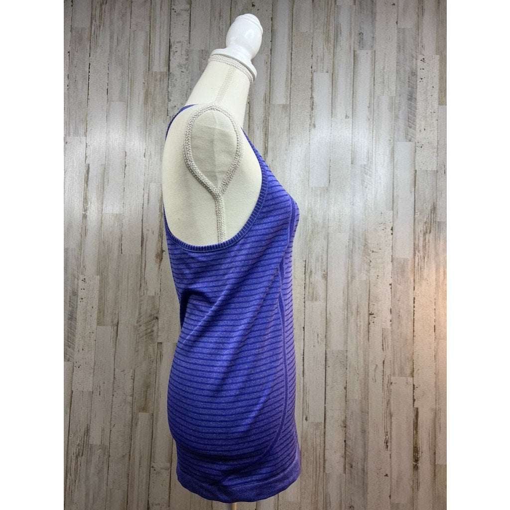 Lululemon Women's Swiftly Tech Racerback Tank Top Blue Striped Size 6