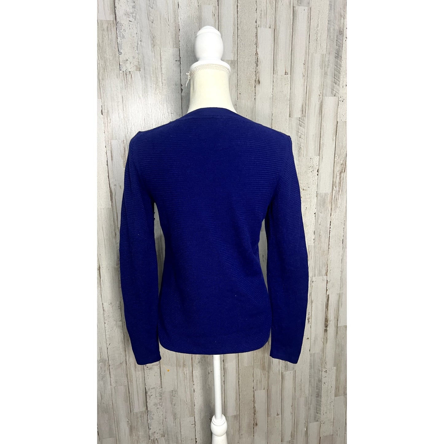 Talbots Women's Size Small Blue Knit Long Sleeve Pullover Crewneck Sweater