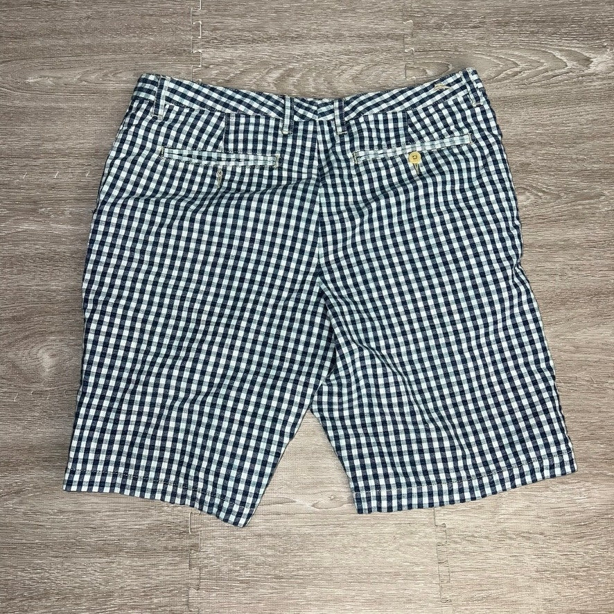 Tommy Bahama Men's Check Chino Shorts Blue Size 34 Summer Classic Fit