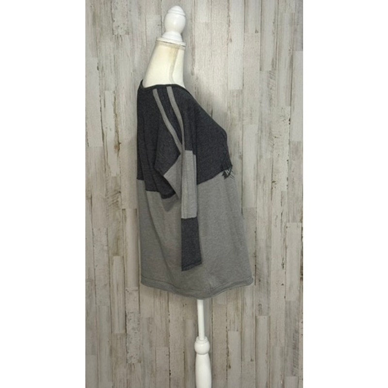 We The Free Women's Gray Colorblock 3/4 Sleeve Blouse Size Small Casual