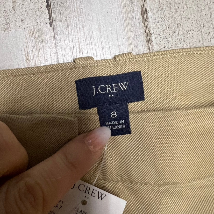 NWT J.Crew Women's Size 8 Khaki Chino Pants Beige Pleated Front