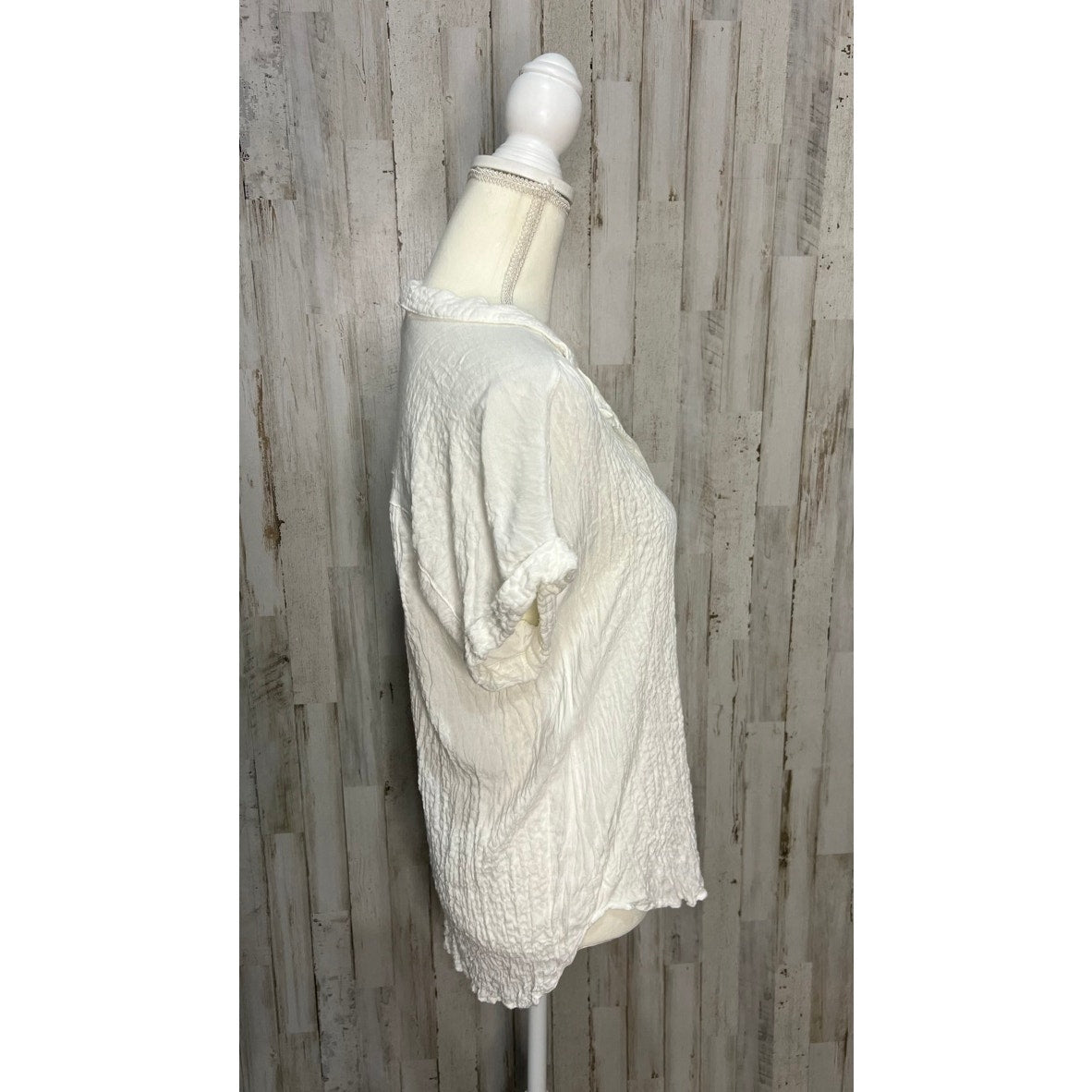 Jane & Delancey Women's Cap Sleeve Gauze Blouse White Size Small Casual Summer