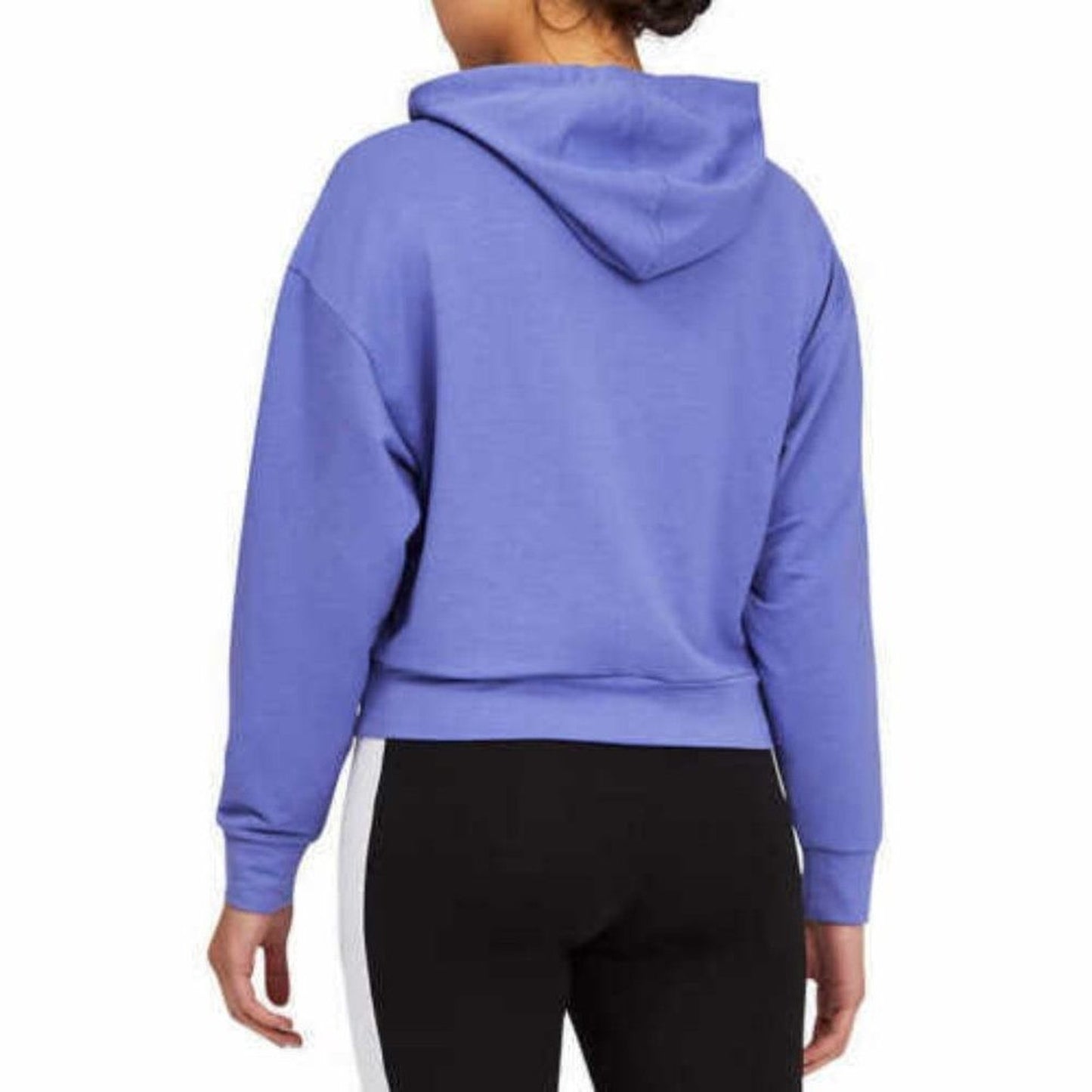 PUMA Womens Cropped Pullover Hoodie Hazy Blue Long Sleeve Size Small