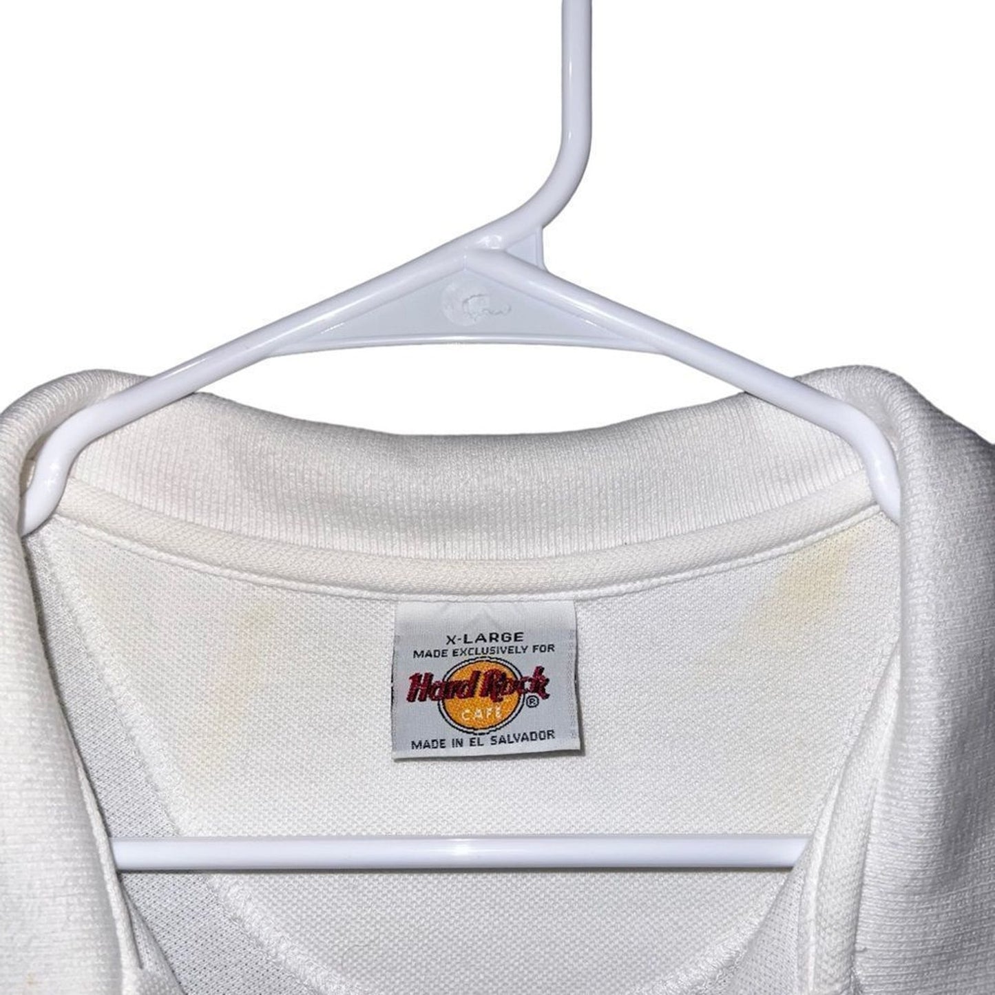 Hard Rock Cafe St. Thomas Polo Shirt Men's XL White Embroidered Logo