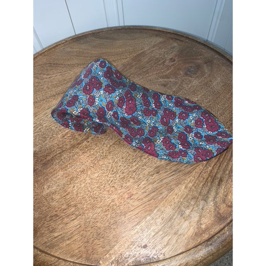 Vintage Wembley Silk Paisley Floral Tie Multicolor Unisex Classic Length