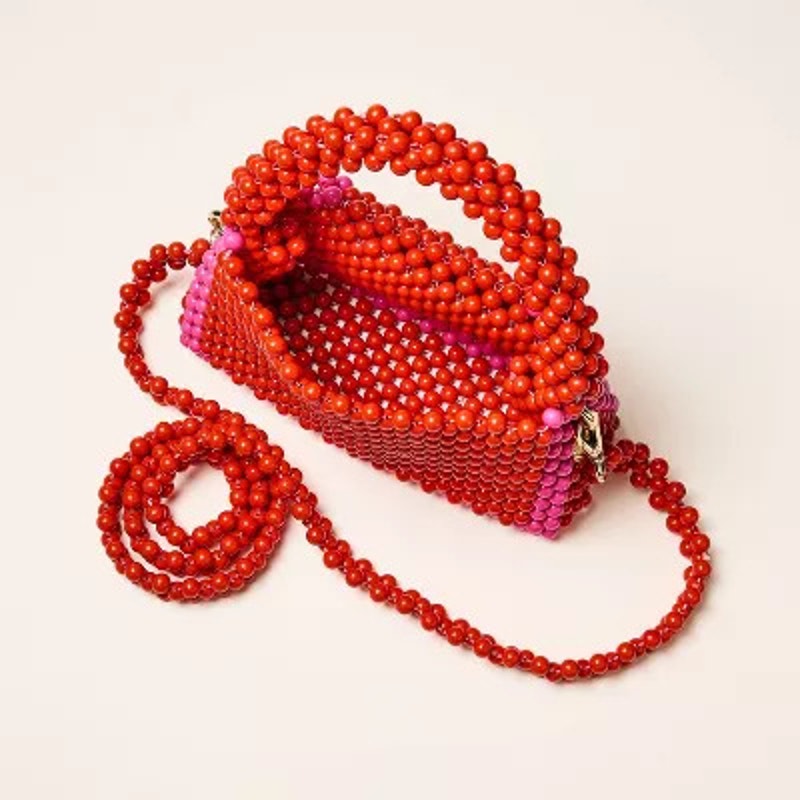 NWT Kate Spade x Target Women's Red & Pink Beaded Shoulder Bag Casual