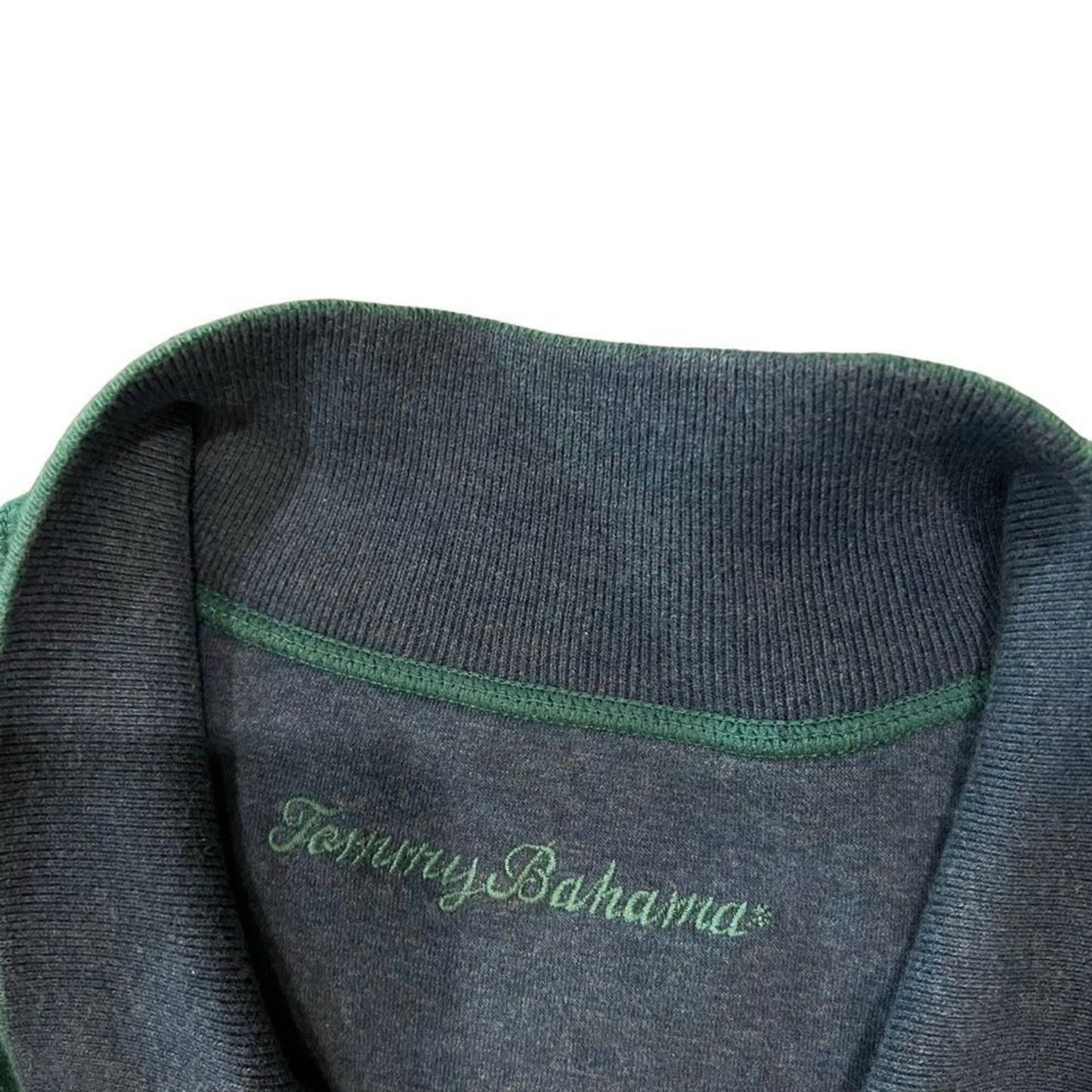 Tommy Bahama Sweater Mens Size Medium Green Blue Reversible 1/4 Zip Pullover