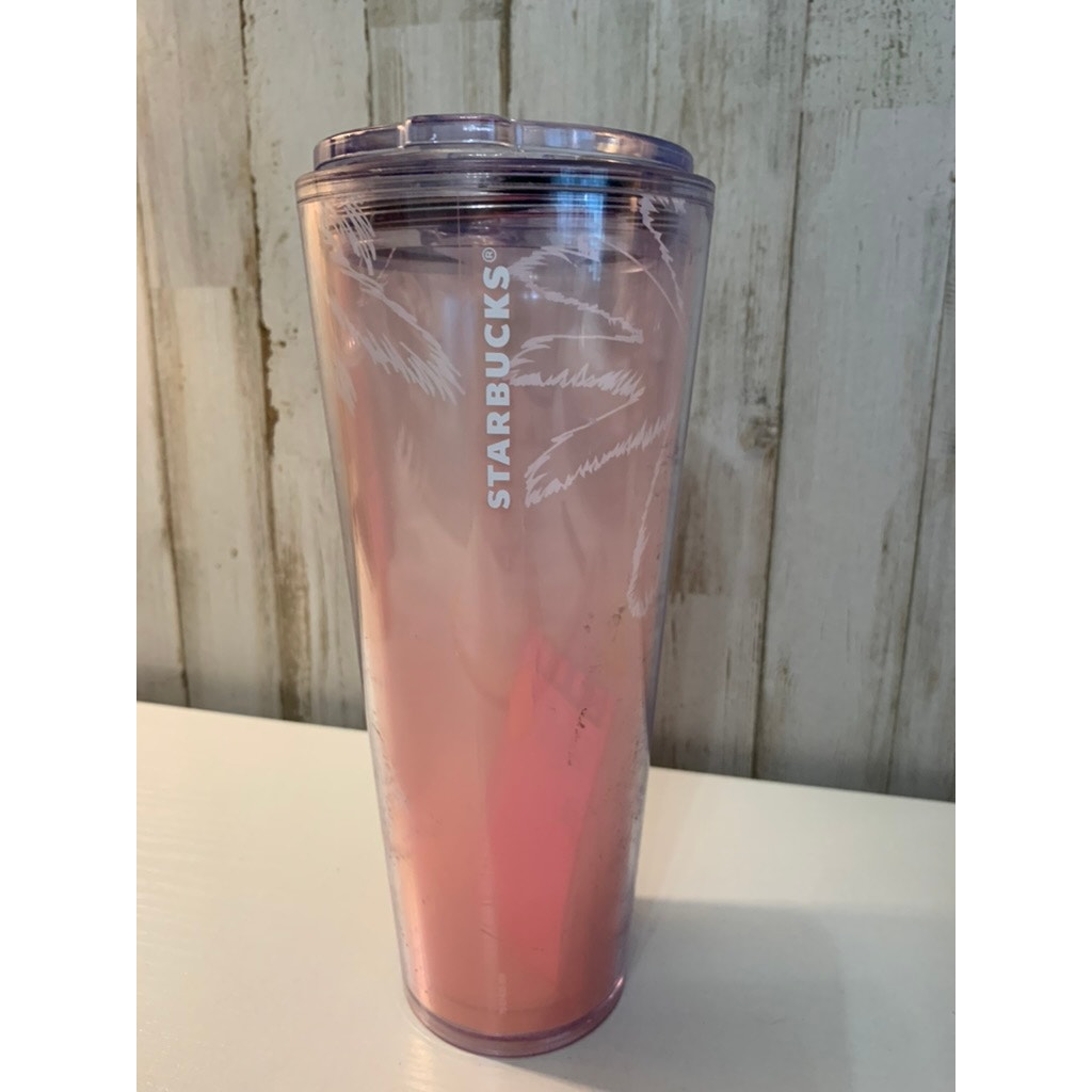 Starbucks Los Angeles LA Pink Palm Trees Tumbler Venti 24oz