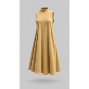 Sans Souci Dress Womens Size M Beige Sleeveless Mock Neck
