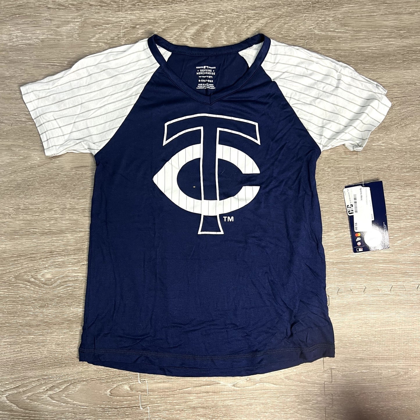 NWT Girls Minnesota Twins Short Sleeve Jersey Navy Blue Size Small