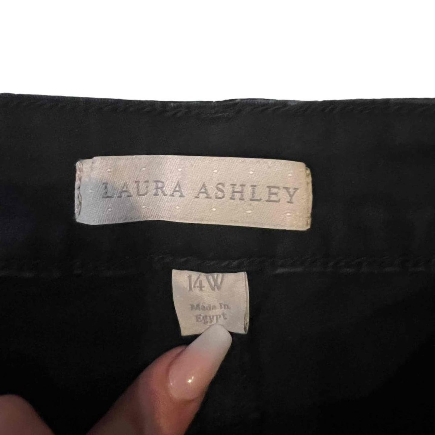 Laura Ashley Women's Black 5-Pocket Zip Fly Straight Leg Cotton Blend Jeans  14W