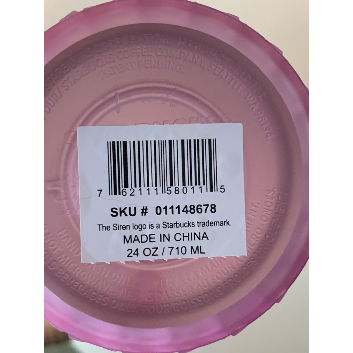 Starbucks Cold Cup Tumbler Pink Chain Link Textured 24oz w/ Straw