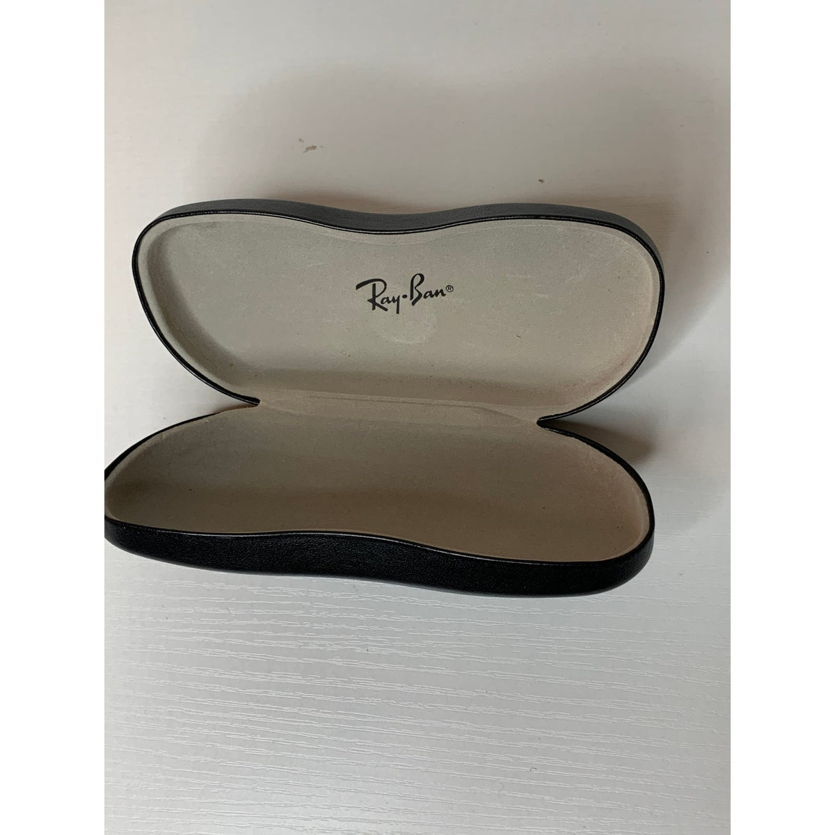 Ray-Ban Sunglasses Eyeglasses Case Black Hard Shell Clamshell Logo Lined
