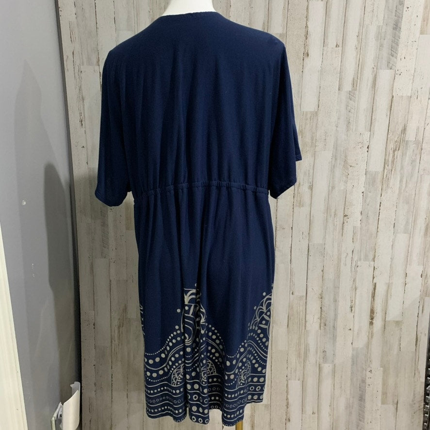 Swimsuits For All Cover Up Womens Medium Blue Geometric