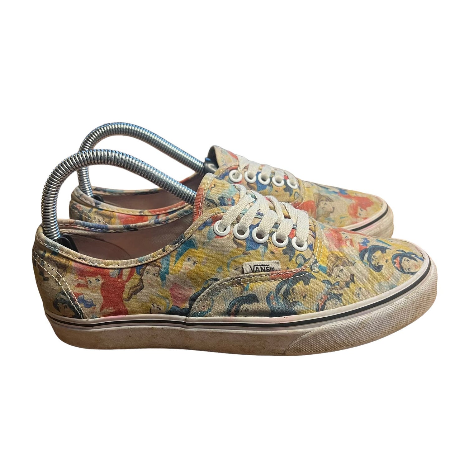 VANS x Disney Princess Canvas Sneakers Women's Lace-up Multicolor Low Top Size 8