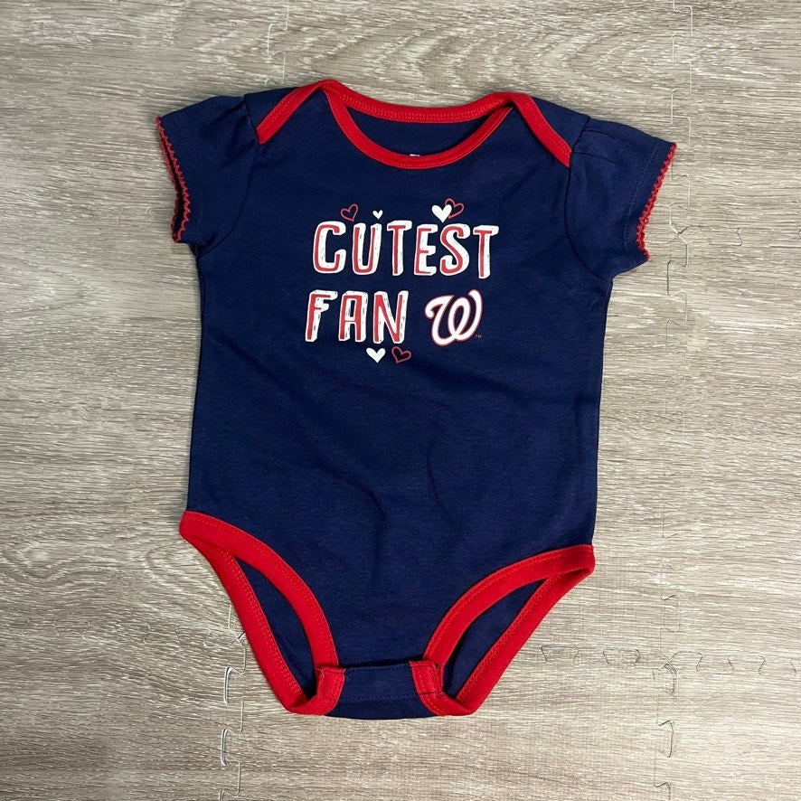 NWT Washington Nationals MLB Infant Bodysuit 3-Pack Unisex Multicolor