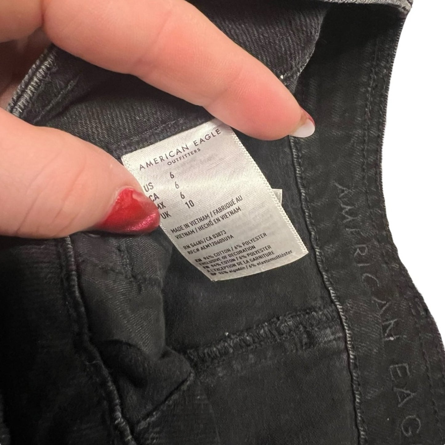 American Eagle Outfitters Skirt Womens Size 6 Black Denim Button Front