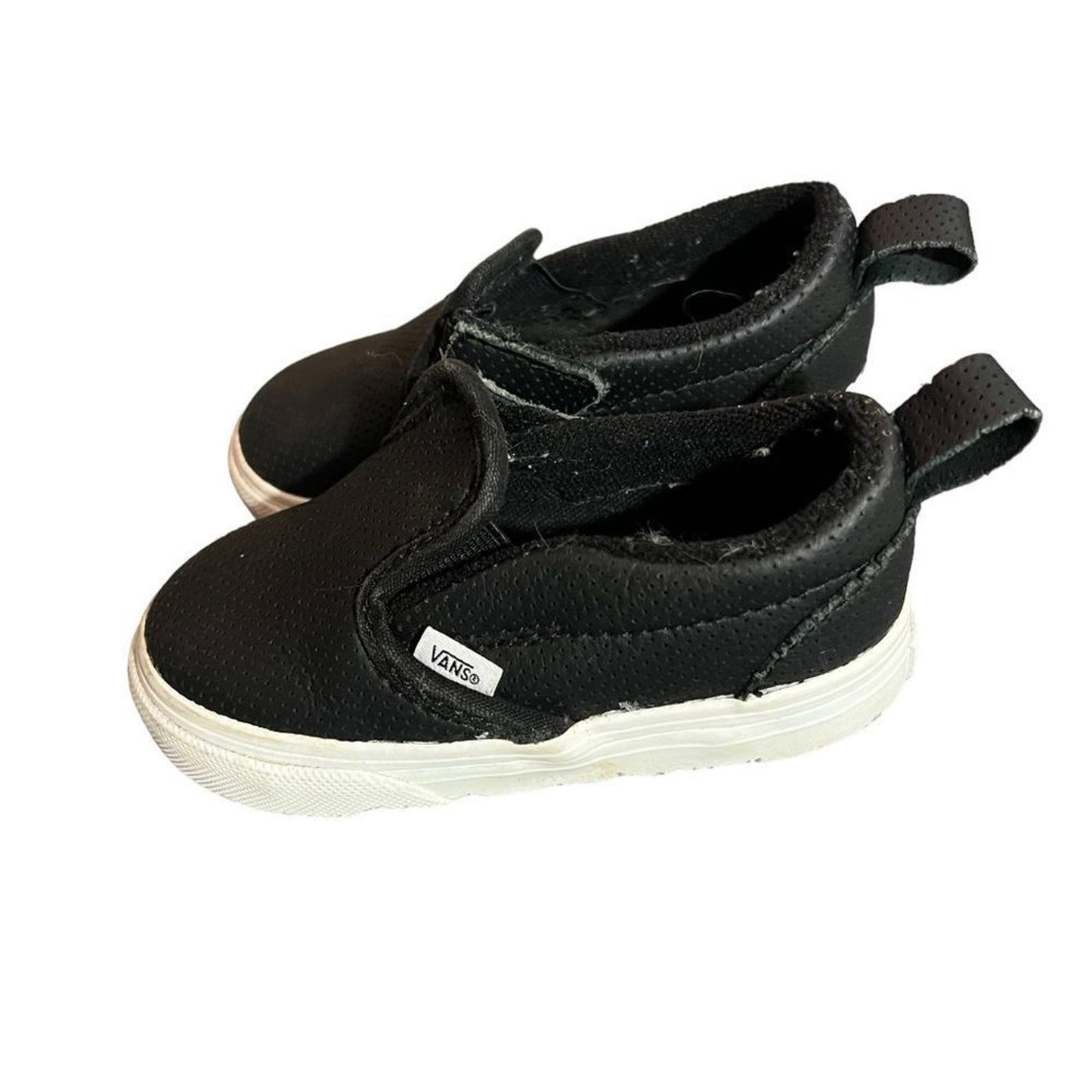 Kids Black Vans Slip On Sneakers Size 6