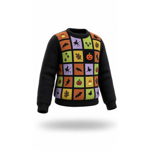 Richard Sport Sweater Womens Extra Large Black Halloween Full Zip Witch Bat Pumpkin